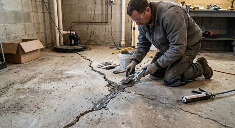 Cracked Basement Floor Repair in Mason County, WA