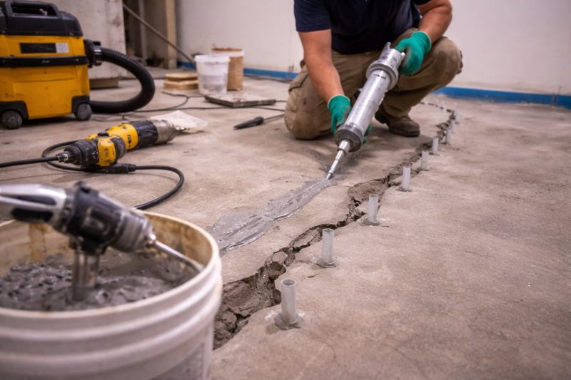 Cracked Basement Floor Repair in Mason County, WA