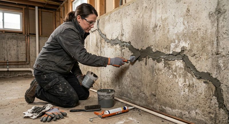 Cracked Basement Floor Repair in Mason County, WA