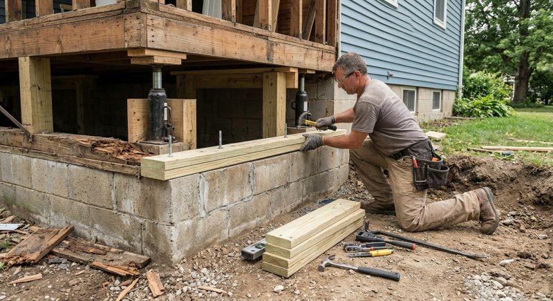 Sinking Foundation Repair in Gig Harbor, WA